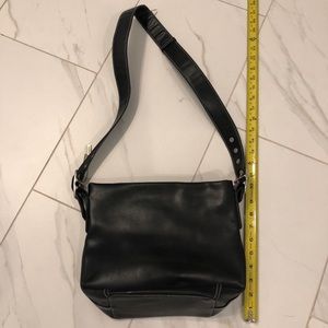 Coach black leather shoulder strap bag